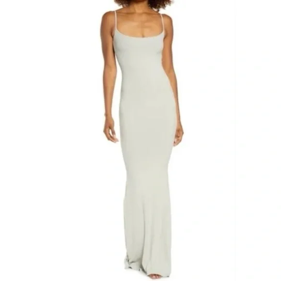 SKIMS Soft Lounge Long Slip Dress - White - XL